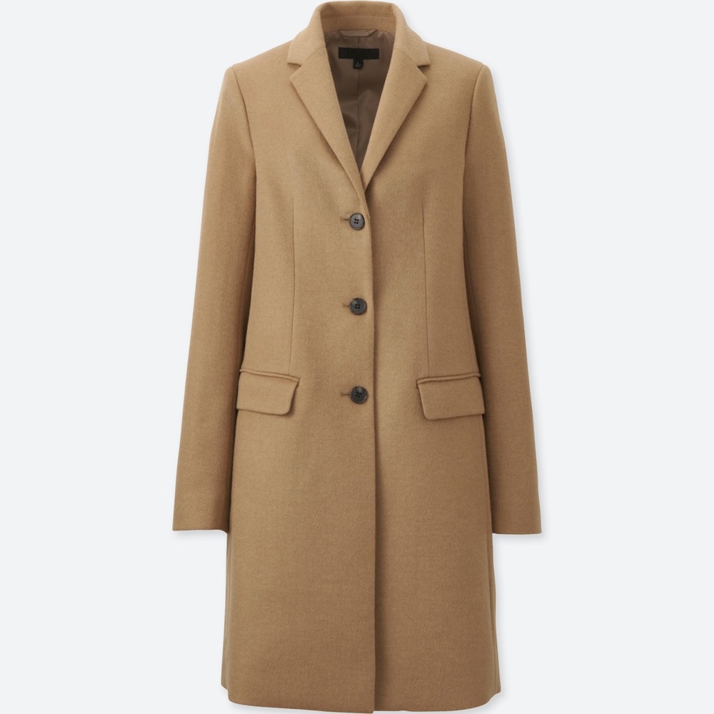 UNIQLO CAMEL WOOL AND CASHMERE COAT